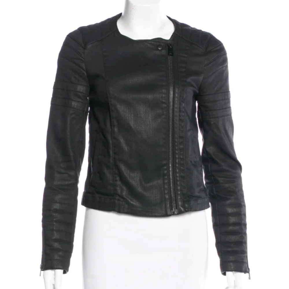 All Saints Axelle denim Moto jacket